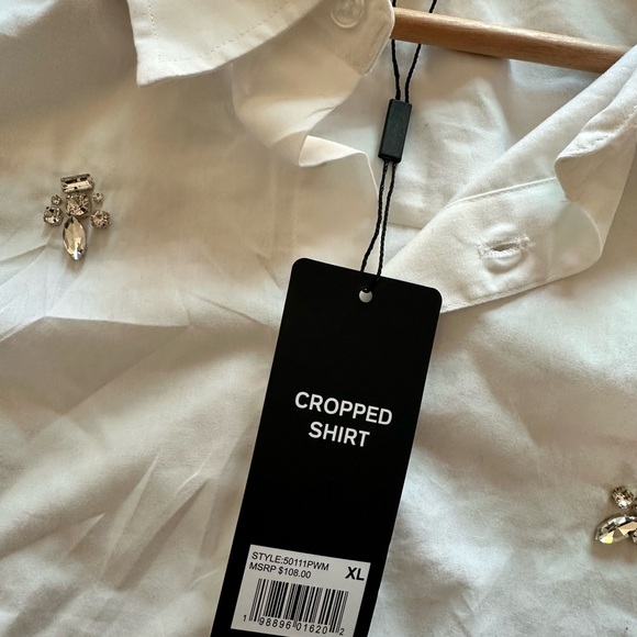 Express White Dress Shirt with Embellishments - Picture 4 of 4